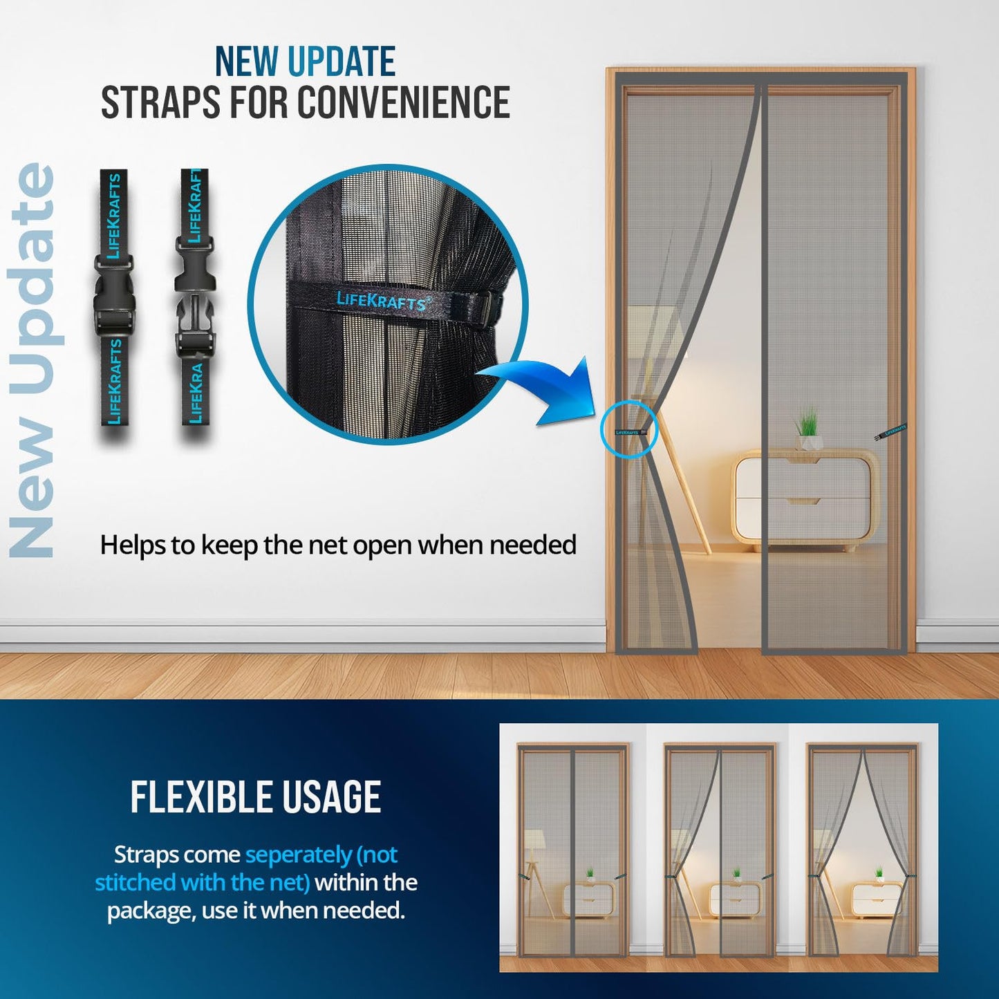 Mesh Screen Net Home Magnetic Foldable Anti Mosquito Door Curtains