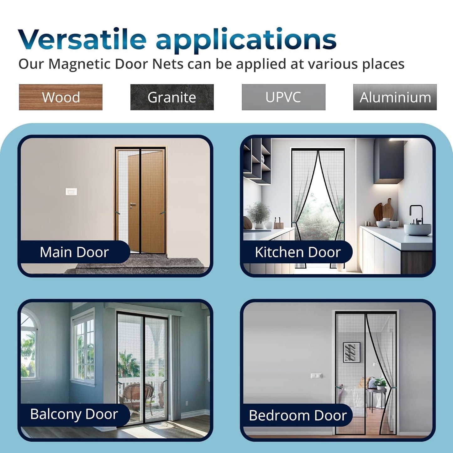 Mesh Screen Net Home Magnetic Foldable Anti Mosquito Door Curtains